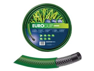 Tubo retinato - ø 1/2' rotolo mt.15 - tubo in PVC a tre strati per irrigazione e giardinaggio, antialga e anti UV, interno nero, esterno verde trasparente, pressio...