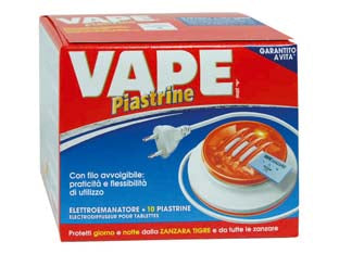 Elettroemanatore a piastrina vape mat - 1 diffusore + 10 piastrine - insetticida antizanzare, elettronico funzionante a 220v con filo e spina (lo metti dove vuoi). sono incluse 10 piastrine