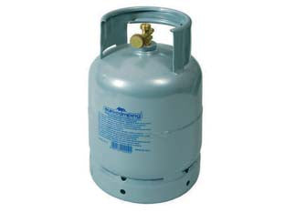 Bombola per gas gpl ricaricabile - Kg.1 - capienza lt.2,5 - ø cm.17x33h. - con rubinetto da 20x14 sinistro