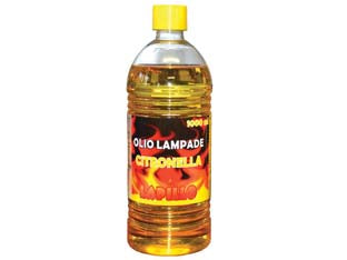 Olio alla citronella per lampade e torce - lt.1 in flacone - olio profumato per torce e lampade con essenza di citronella altamente raffinato e a bassa fumosità, idoneo ad allontanare in...