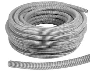 Tubo spiralato per alimenti - ø mm.20 interno - in rotoli da mt.25, tubo spiralato in PVC con spirale di rinforzo in PVC rigido anti-urto, adatto per mandata e aspirazione l...