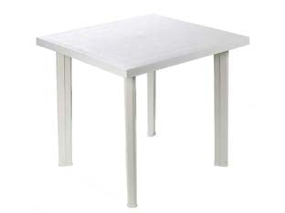 Tavolo da giardino fiocco bianco cm.80x75x72h. - cm.80x75x72h. - peso kg.6,2 - componibile rettangolare in polipropilene