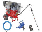 Motocompressore in kit enercomp 35 k carrellato - motore benzina HONDA GP 160 e pompa ABAC PAT 24B, equipaggiato con gruppo FR + L METAL WORK, presa aria pulita, valvola di si...