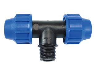 Raccordo a compressione ti filetto maschio pn16 - ø mm.20x20x M 1/2' - in polipropilene, PN16