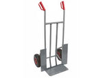 Carrello portasacco pesante portata max kg.200 - struttura: telaio curvo in acciaio tubolare verniciato ø mm.25, con ruote pneumatiche ø mm.260x85 foro ø mm.20, dimensioni pa...