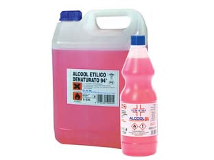 Alcool etilico denaturato 94° - lt.1 - per uso industriale, ottimo solvente per gomma lacca