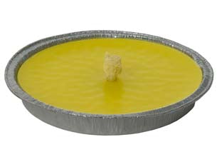 Citronella grande in ciotola di alluminio - ø cm.16x2h. - colore giallo profumo citronella