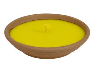 Citronella grande in ciotola di terracotta - ø cm.16,5x2,5h. - colore giallo profumo citronella