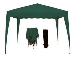 Gazebo ripiegabile verde - cm.300x300x270h. - struttura in metallo, copertura in poliestere, completa di sacca da trasporto