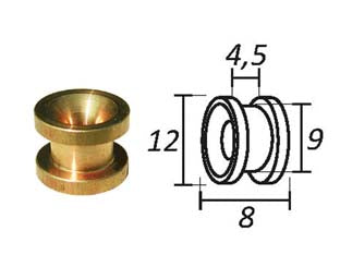 Passafilo in ottone per testine con sede - ø mm.8, ø esterno mm.12 - Nessuna Descrizione per questo prodotto