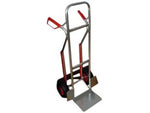 Carrello portacasse in alluminio portata max kg.200 - struttura: telaio dritto in alluminio tubolare ø mm.25 con ruote pneumatiche ø mm.260x85 foro ø mm.20, dimensioni pala mm.300...