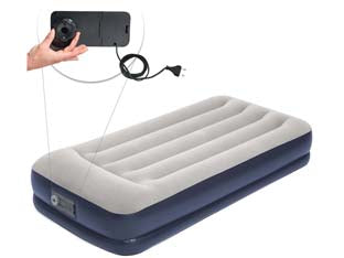 Materasso gonf. airbed tritech grigio singolo pompa el. integrata - cm.191x97x36 - kg. 5,100 (art.671BT) - materasso gonfiabile ad una piazza, superfice floccata per un maggior confort, pompa elettrica incorporata 220-240v., tempo d...