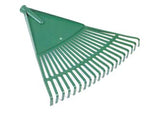 Scopa per foglie in plastica fissa - 20 denti - cm.44x39,5h. - in plastica, attacco conico, senza manico, colore verde scuro