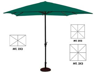 Ombrellone in metallo con manovella - cm.200x300 palo ø mm.38 a 6 stecche - struttura in metallo color antracite, copertura in poliestere 160 gr/mq colore verde, (base non compresa)