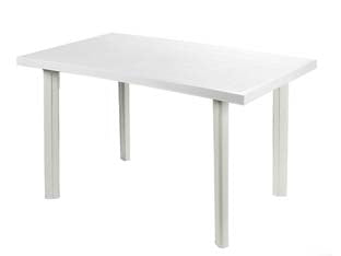 Tavolo da giardino velo bianco cm.125x76x72h. - cm.126x76x72h. - peso kg.8,8 - componibile rettangolare in polipropilene