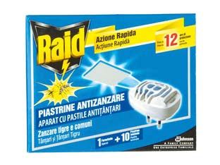 Raid antizanzare fornelletto + 10 piastrine - 1 diffusore + 10 piastrine - le piastrine Raid garantiscono una protezione sicura e costante per tutta la notte: una piastrina vi libera dalle zanzare per...