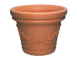 Vaso elios tondo festonato - 35, ø cm.35x28 h. - in plastica, color terracotta