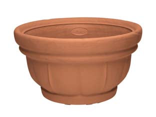 Vaso lara tondo - 35, ø cm.35x19.5 h. - in plastica, color terracotta