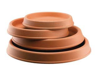 Sottovaso tondo - 45, ø cm.38x5 h. - in plastica, color terracotta