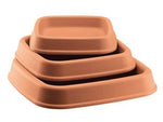 Sottovaso quadro - 30, ø cm.25.5x25.5 h.4.5 - in plastica, color terracotta