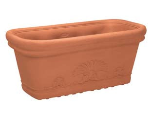 Fioriera flora festonata - 60, cm.60x30 h.28 - in plastica, color terracotta