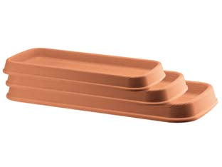 Sottofioriera - 60, cm.55x26 h.4.7 - in plastica, color terracotta