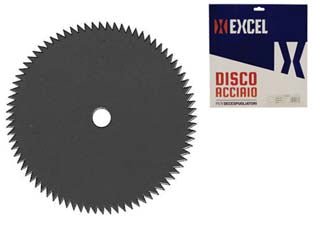 Disco in metallo per decespugliatore a 80 denti - ø mm.255, foro mm.25,4, spessore mm.1,8 in acciaio M65.