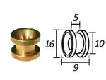 Passafilo in ottone per testine con sede - ø mm.9, ø esterno mm.16 - Nessuna Descrizione per questo prodotto