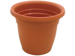 Vaso campana thea - ø cm.16x12h. - in plastica, colore terracotta