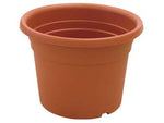 Vaso cilindro dahlia - ø cm.15x11h. - in plastica, colore terracotta