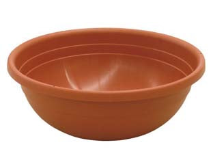 Vaso ciotola clivia - ø cm.20x8h. - in plastica, colore terracotta