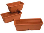 Balconetta maximelissa con riserva acqua - cm.55x25x21h. - in plastica, colore terracotta