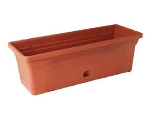 Balconetta melissa con riserva acqua - cm.40x20x16h. - in plastica, colore terracotta