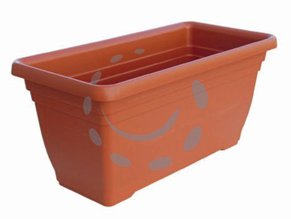 Fioriera daphne - cm.60x30x28h. - in plastica, colore terracotta