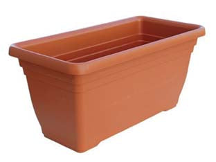 Fioriera daphne - cm.100x45x40h. - in plastica, colore terracotta