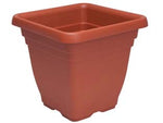 Vaso quadro laurus - cm.25x25x23h. - in plastica, colore terracotta