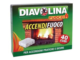 Diavolina accendifuoco - conf. 40 cubi - accendifuoco tradizionale Diavolina a base di kerosene