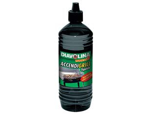 Diavolina accendigrill liquido - lt.1 - accenditore liquido con tappo di sicurezza, adatto per caminetti e barbecue