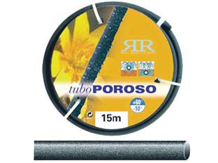 Tubo poroso per irrigazione - ø mm.12,5 rotolo mt.15 - tubo flessibile composto da materiale poroso ideale per innaffiare bordure e orti senza sprechi, notevole risparmio d'acqua, ...