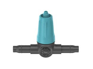 Gocciolatore in linea regolabile per tubo 3/16 per microirrigazione - 0-10 lt./h. conf. pz.15 in blister (13315-26) - in dotazione 1 tappo, ideale per file di piante con diverso fabbisogno idrico, utilizzabile con tubo di derivazione da 3/16',...