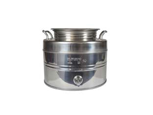 Fusto inox per olio graffato lt.10 - in acciaio inox 18/10 AISI 304 con maniglie, tappo a vite e predisposizione rubinetto