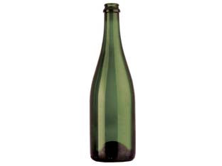 Bottiglia spumante/champagne uvag - capacità lt.0,750 gr.870 - vetro colore verde