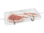 Graticola girevole media in acciaio cromato - cm.70x47x22 kg.0,8 - accessorio per girarrosto, ideale per cuocere salsicce, spiedini di carne, spiedini di pesce, pollo alla diavola, verdure gra...