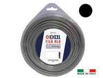 Filo per decespugliatore in nylon tondo alu - ø mm.2,4 in matassa da mt.15 - particolarmente resistente, con ossido di alluminio, uso professionale, profilo tondo, colore grigio extra luminoso, in blist...