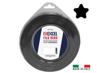 Filo per decespugliatore in nylon pentagono nero - ø mm.3,3 in matassa da mt.12 - particolarmente resistente, uso professionale, profilo pentagono, colore nero, blister saldati