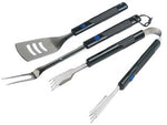 Set utensili per barbecue pz.3 con manici allungabili in bachelite - set pz.3 - composto da 1 spatola, 1 pinza, 1 forchettone tutti con manici allungabili in bachelite per proteggere le mani dal calore