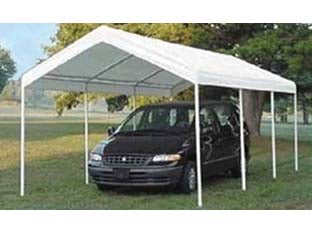 Gazebo carport senza pareti laterali bianco - mt.3x6 - palo tubolare in metallo ø mm.38, senza pareti laterali , copertura polipropilene gr.160