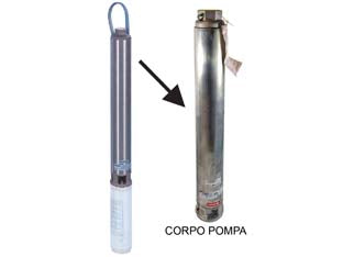 Corpo pompa per elettropompa sommersa da 4 mono e trifase kw 1,10 - idraulica adatta per motori: 4OS11M235/C (ns cod.434294) e 4OS11T405/C (ns cod.434317) e per elettropompe sommerse 4GS11M-4OS...