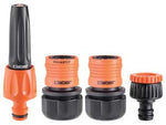 Lancia dritta con starter kit Ø 3/4” in blister 8827 - Kit per irrigazione di superficie. Contiene: presa a rubinetto 3/4” (20-27 mm) con riduzione 3/4”, 1/2” (15-21 mm), raccordo ...