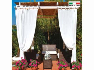 Tenda per gazebo idrorepellente con bretelle cm.140x270h. bianca - bianca - tenda da sole in poliestere idrorepellente, adatta per applicazioni su gazebo e pergolati in legno, made in Italy